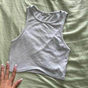 Gray crop top